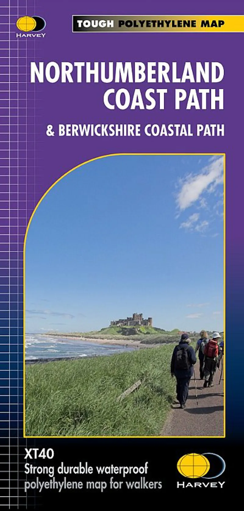 Harvey Northumberland Coast Path Trail Map XT40